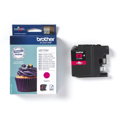 Brother LC-123M | Oryginalny pojemnik  z tuszem magenta do 600 stron