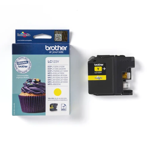 Brother LC-123Y | Oryginalny pojemnik  z tuszem yellow do 600 stron