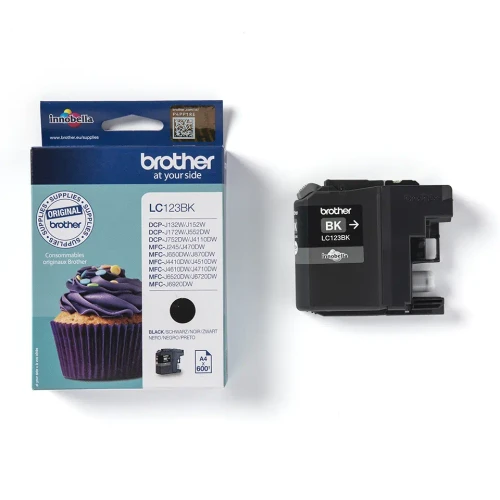 Brother LC-123BK | Oryginalny pojemnik  z tuszem black do 600 stron