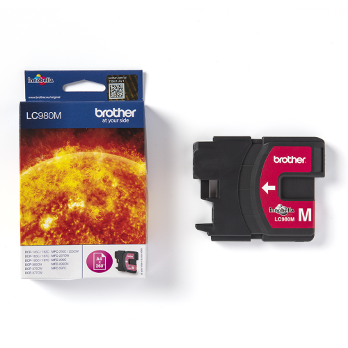 Brother LC-980M | Oryginalny kartridż z tuszem magenta do 260 stron