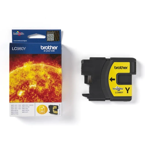 Brother LC-980Y | Oryginalny kartridż z tuszem yellow do 260 stron